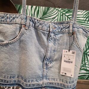 Zara Blue Denim Jean Top